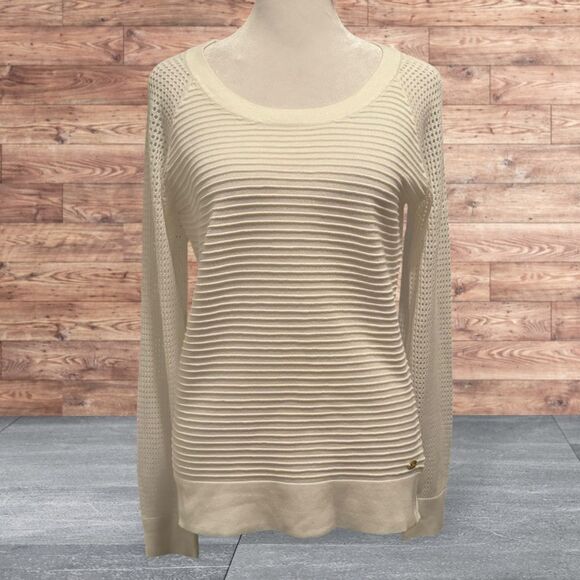 Vintage GUESS 1981 Knitted Sweater Size Small Gold Logo Long Sleeve - Picture 1 of 12